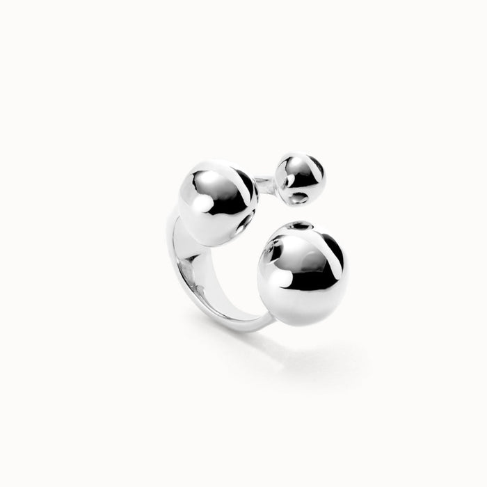 Anello UNOde50 Sterling con tre sfere di varie dimensioni