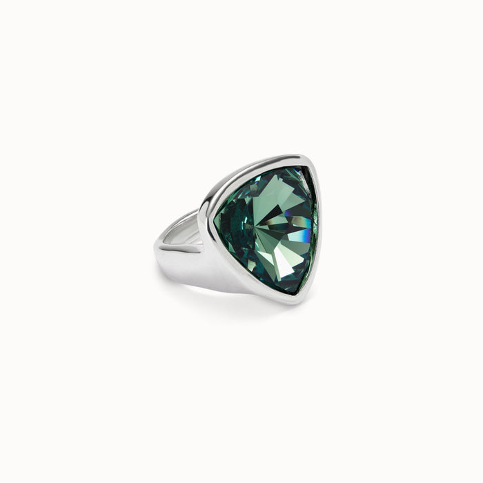 UNO DE 50-Anello placcato argento Sterling di forma triangolare grande