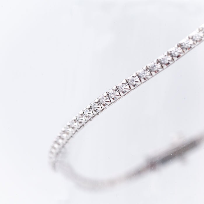 BRACCIALE TENNIS ORO BIANCO E DIAMANTI