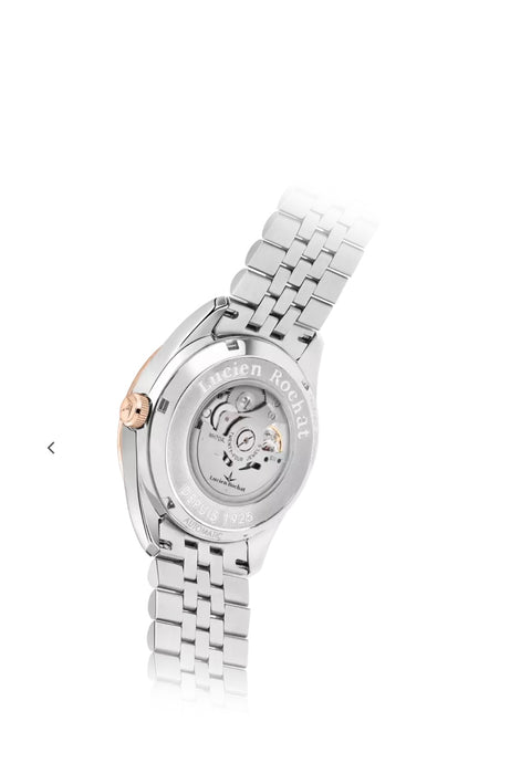 Lucien Rochat Orologio Madame Automatico da Donna scheletrato Bianco e Rose Gold. R0423114501