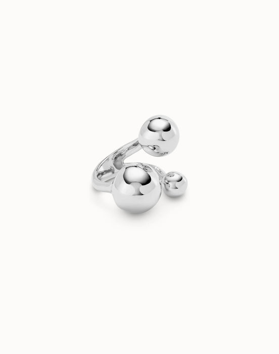 Anello UNOde50 Sterling con tre sfere di varie dimensioni