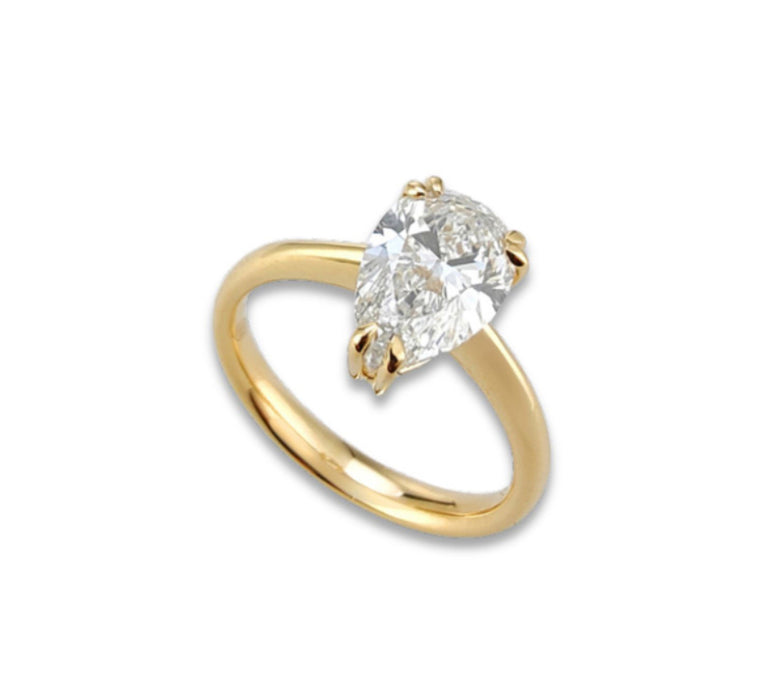 XDIAMOND-ANELLO ORO GIALLO 18KT LAB G.D. ct. 2,20 GOCCIA cert. IGI nr.