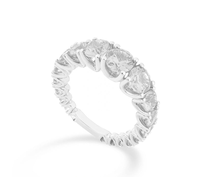 XDIAMOND- ANELLO 18KT diam LAB a scalare con barretta oro GIALLO ct. tot. 3,7 centr. 0,70