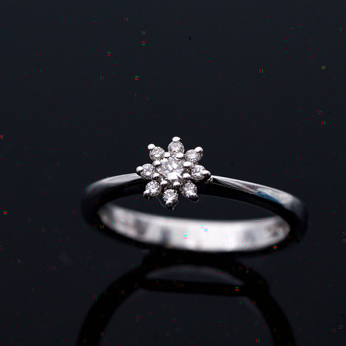 GIORGIO VISCONTI-ANELLO DONNA IN ORO BIANCO E DIAMANTI NATURALI