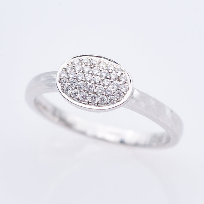 GIORGIO VISCONTI-ANELLO DONNA ORO BIANCO 18 CARATI-DIAMANTI NATURALI