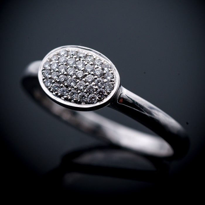 GIORGIO VISCONTI-ANELLO DONNA ORO BIANCO 18 CARATI-DIAMANTI NATURALI