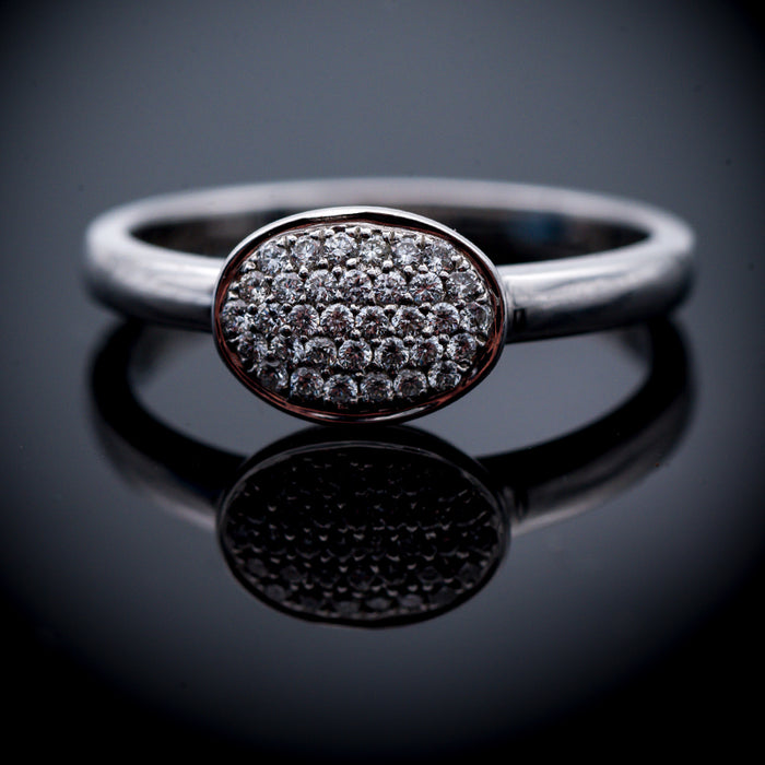 GIORGIO VISCONTI-ANELLO DONNA ORO BIANCO 18 CARATI-DIAMANTI NATURALI