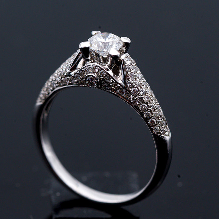 DONNA ORO-ANELLO ORO BIANCO E DIAMANTI NATURALI