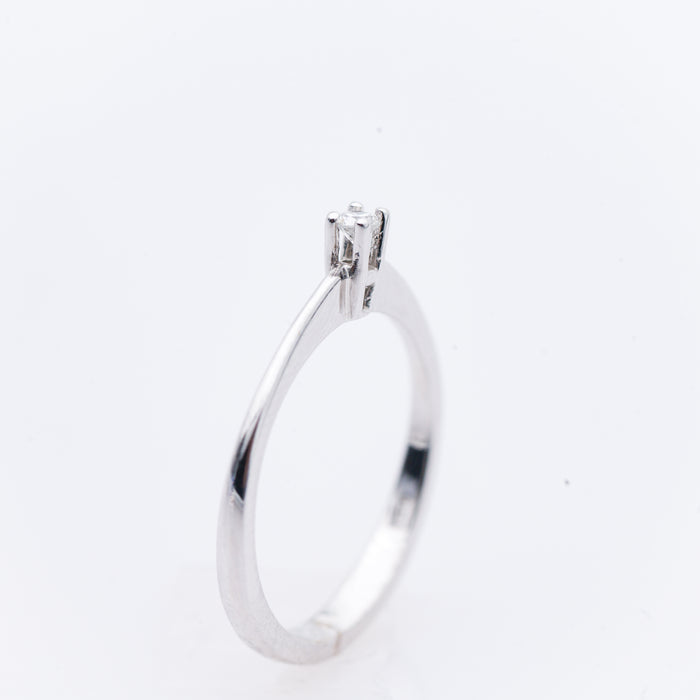 ANELLO ORO BIANCO 18 CARATI CON DIAMANTE NATURALE