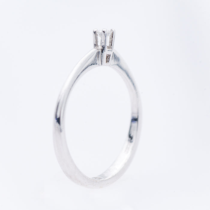 ANELLO ORO BIANCO 18 CARATI CON DIAMANTE NATURALE