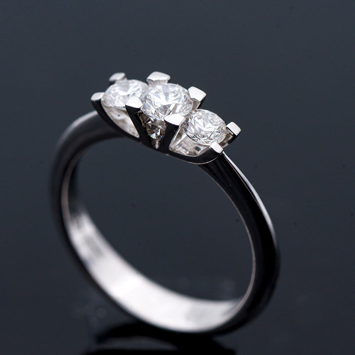 GIORGIO VISCONTI-ANELLO  DONNA ORO BIANCO 18 CARATI E DIAMANTI NATURALI