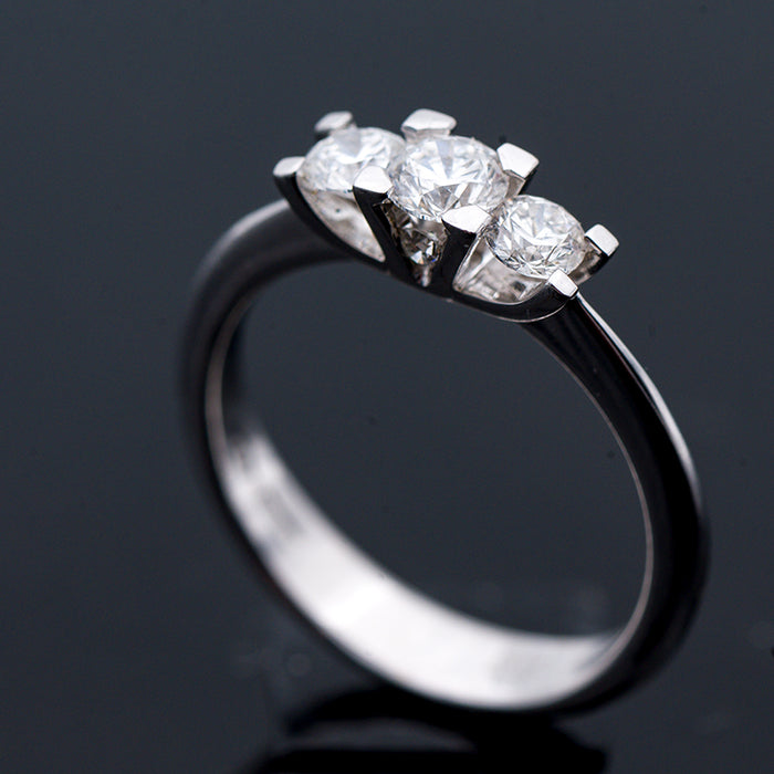 GIORGIO VISCONTI-ANELLO  DONNA ORO BIANCO 18 CARATI E DIAMANTI NATURALI