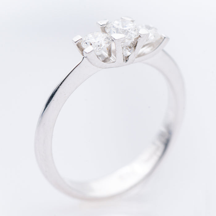 GIORGIO VISCONTI-ANELLO  DONNA ORO BIANCO 18 CARATI E DIAMANTI NATURALI