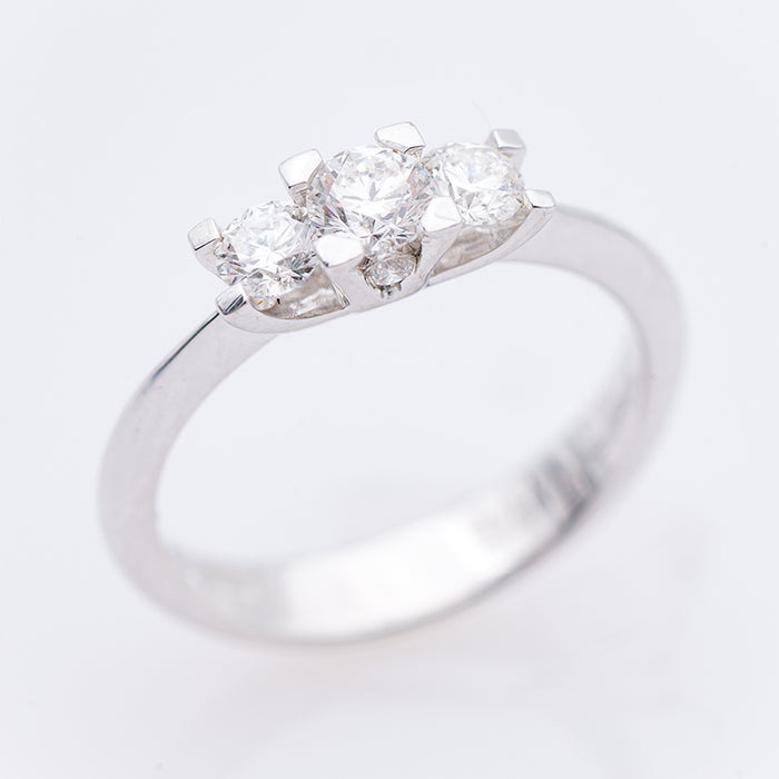 GIORGIO VISCONTI-ANELLO  DONNA ORO BIANCO 18 CARATI E DIAMANTI NATURALI