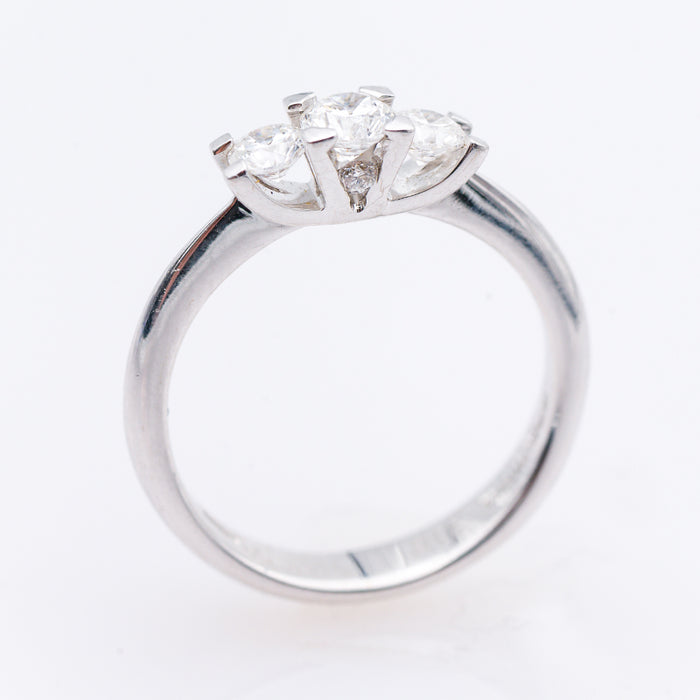 GIORGIO VISCONTI-ANELLO  DONNA ORO BIANCO 18 CARATI E DIAMANTI NATURALI