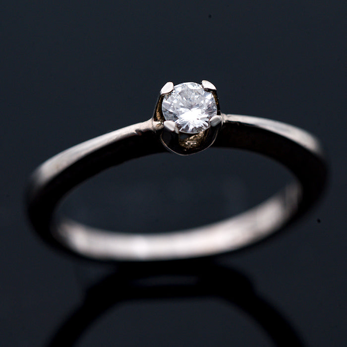 ANELLO DONNA ORO BIANCO E DIAMANTE NATURALE