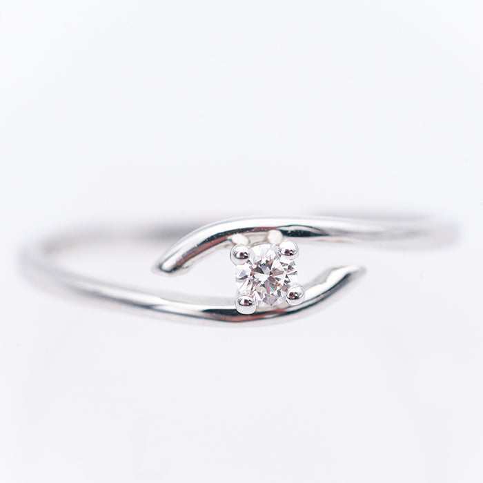 GIORGIO VISCONTI-ANELLO ORO BIANCO 18CARATI E DIAMANTE NATURALE