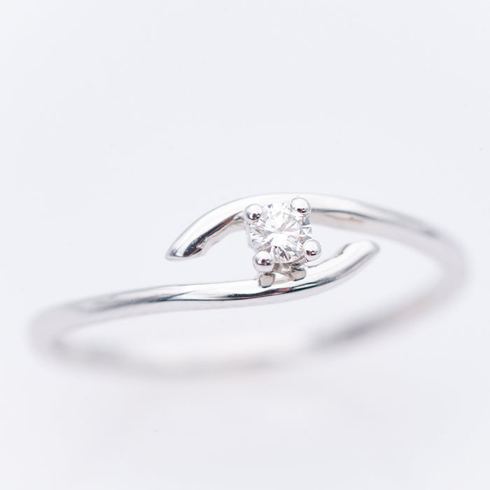 GIORGIO VISCONTI-ANELLO ORO BIANCO 18CARATI E DIAMANTE NATURALE