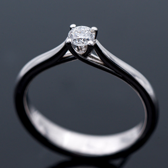 GIORGIO VISCONTI-ANELLO DONNA ORO BIANCO 18 CARATI-DIAMANTE NATURALE