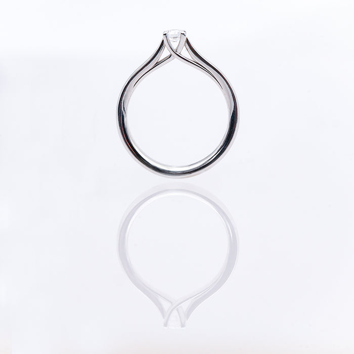 GIORGIO VISCONTI-ANELLO DONNA ORO BIANCO 18 CARATI-DIAMANTE NATURALE