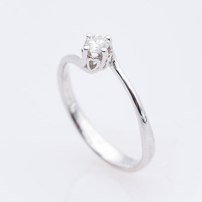 ANELLO ORO BIANCO 18 CARATI CON DIAMANTE NATURALE