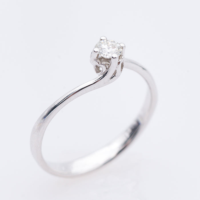 ANELLO ORO BIANCO 18 CARATI CON DIAMANTE NATURALE