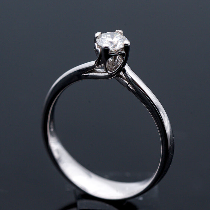 ANELLO DONNA ORO BIANCO 18 CARATI-DIAMANTE NATURALE