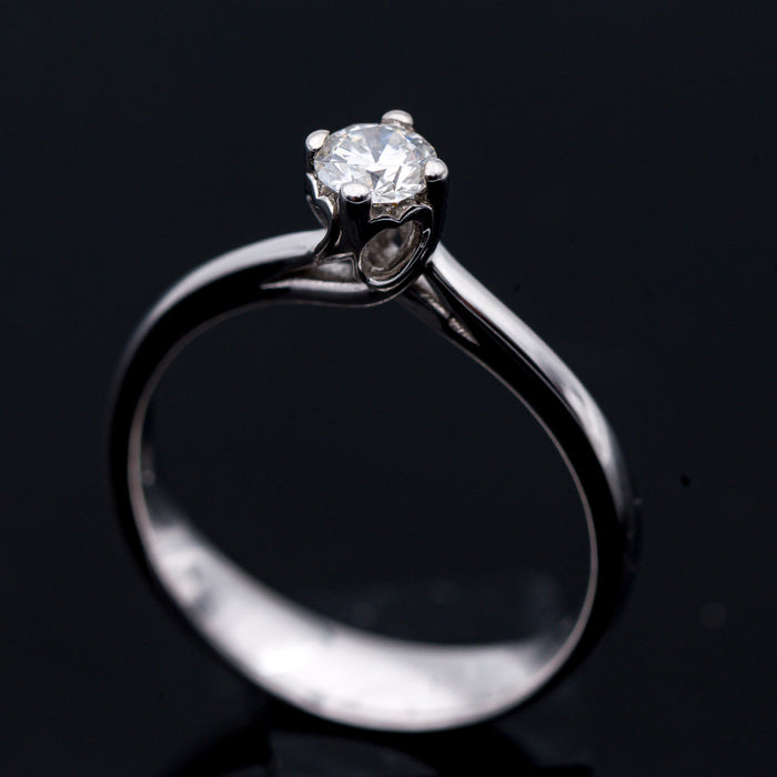 ANELLO DONNA ORO BIANCO 18 CARATI-DIAMANTE NATURALE