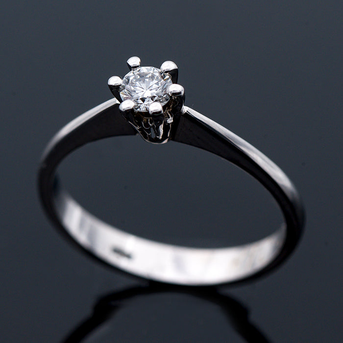 ANELLO DONNA ORO BIANCO 18 CARATI-DIAMANTE NATURALE