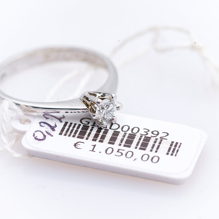 ANELLO DONNA ORO BIANCO 18 CARATI-DIAMANTE NATURALE