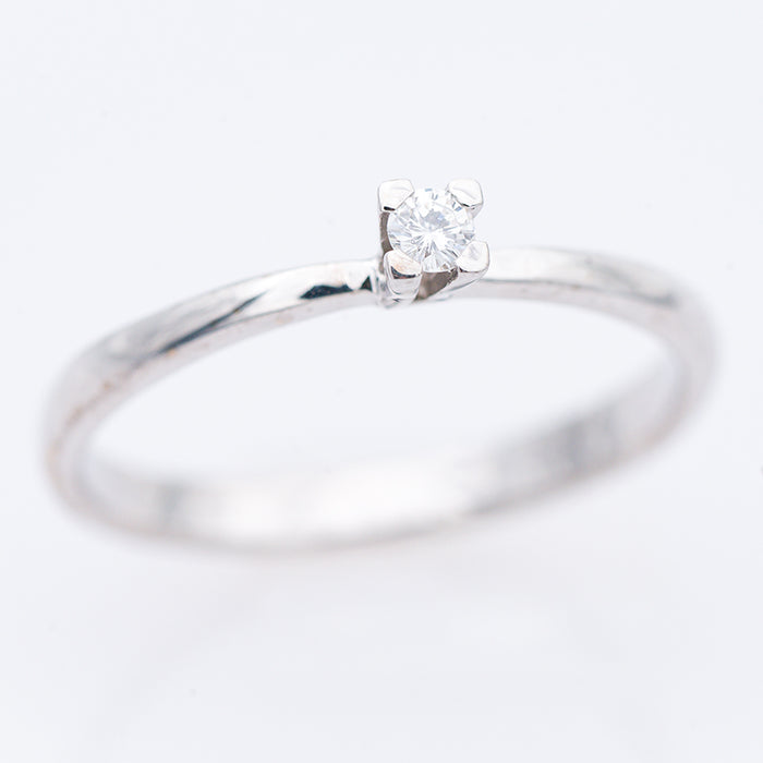 ANELLO DONNA ORO BIANCO 18 CARATI-DIAMANTE NATURALE