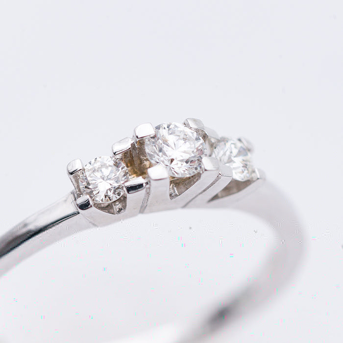 NARDELLI-ANELLO DONNA -ORO BIANCO 18 CARATI-DIAMANTI NATURALI