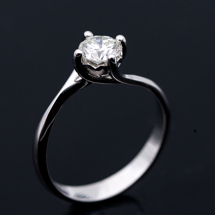 ANELLO DONNA -ORO BIANCO 18 CARATI-DIAMANTE NATURALE