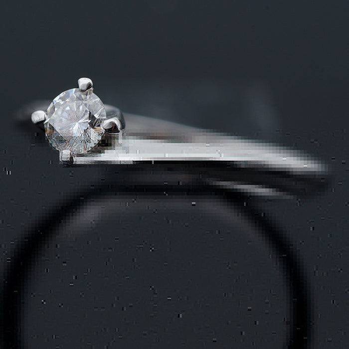 ANELLO DONNA SOLITARIO ORO BIANCO 18 CARATI-DIAMANTE NATURALE