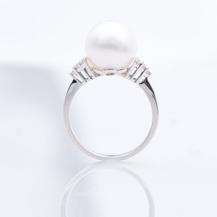 GIORGIO VISCONTI- ANELLO DONNA  ORO BIANCO 18 CARATI E DIAMANTI NATURALI