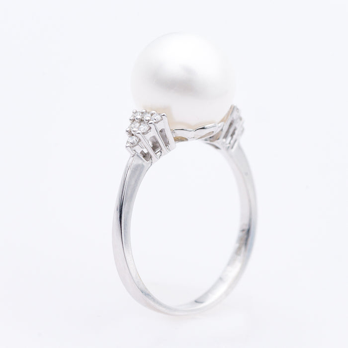 GIORGIO VISCONTI- ANELLO DONNA  ORO BIANCO 18 CARATI E DIAMANTI NATURALI