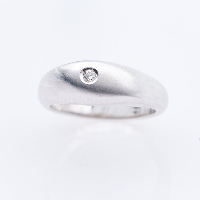 ANELLO UOMO ORO BIANCO 18 CARATI E DIAMANTE NATURALE