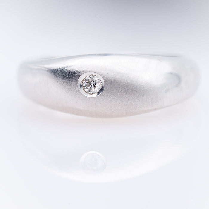 ANELLO UOMO ORO BIANCO 18 CARATI E DIAMANTE NATURALE