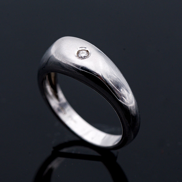 ANELLO UOMO ORO BIANCO 18 CARATI E DIAMANTE NATURALE