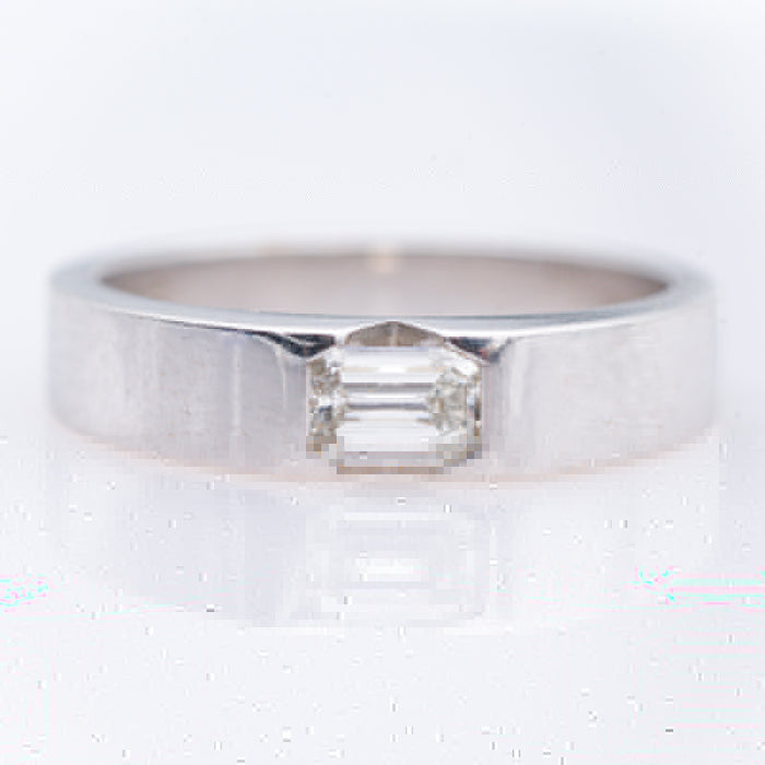 CREAZIONE PRIVATA-ANELLO UOMO ORO BIANCO 18 CARATI-DIAMANTE NATURALE