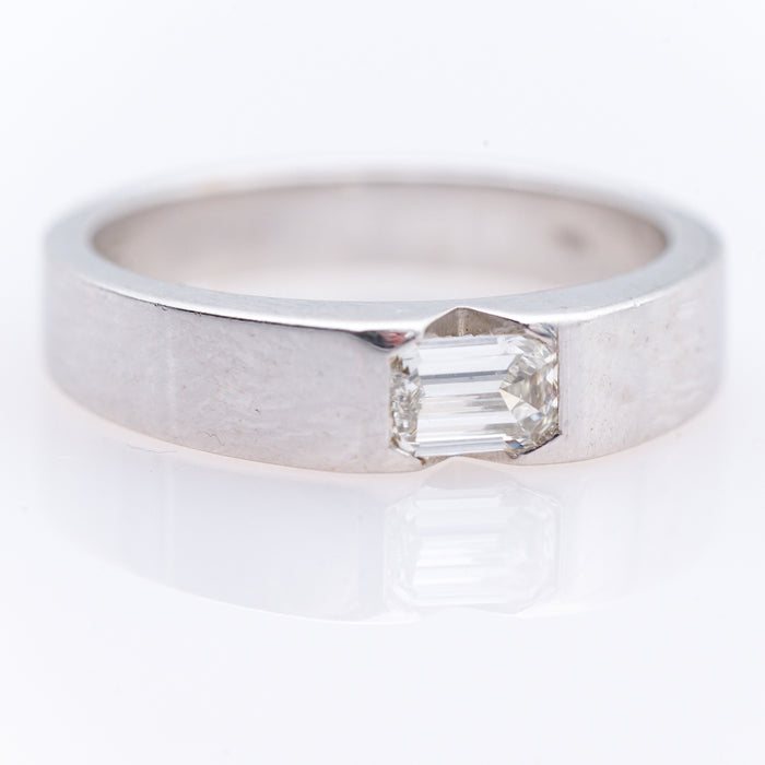 CREAZIONE PRIVATA-ANELLO UOMO ORO BIANCO 18 CARATI-DIAMANTE NATURALE