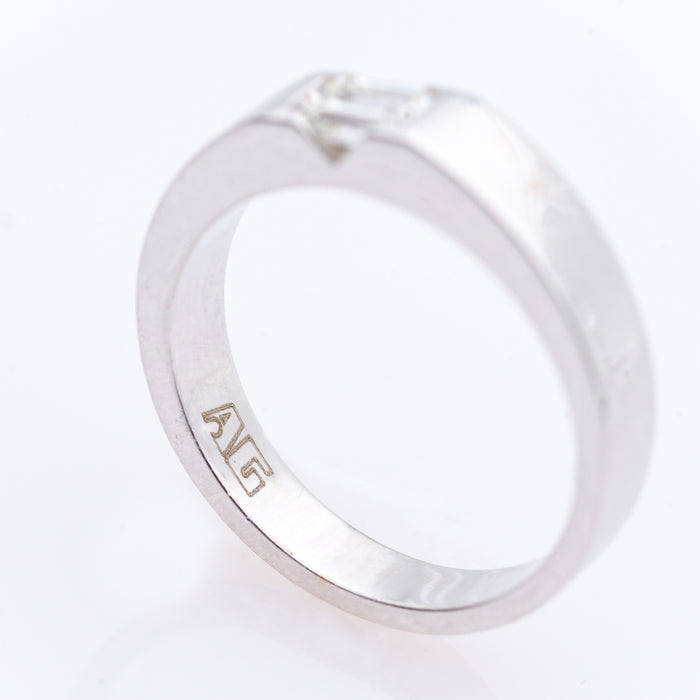 CREAZIONE PRIVATA-ANELLO UOMO ORO BIANCO 18 CARATI-DIAMANTE NATURALE