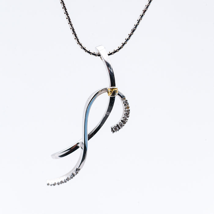 RE CARLO-GIROCOLLO DONNA ORO BIANCO 18 CARATI-DIAMANTI NATURALI