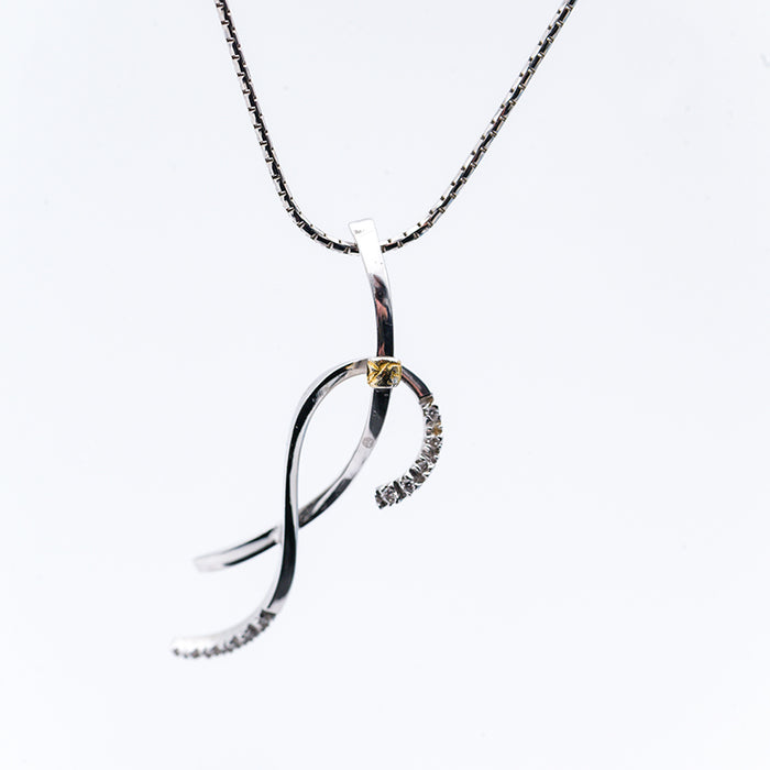 RE CARLO-GIROCOLLO DONNA ORO BIANCO 18 CARATI-DIAMANTI NATURALI