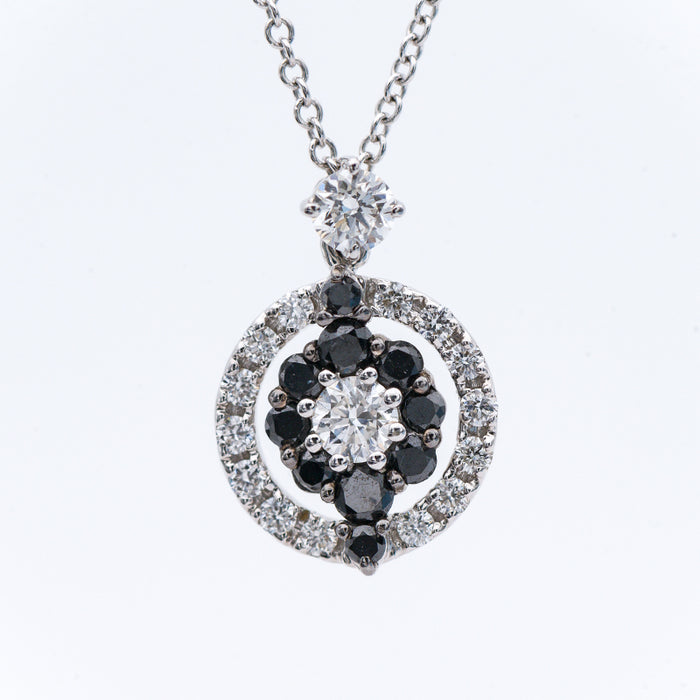 RE CARLO-GIROCOLLO ORO BIANCO 18 CARATI-DIAMANTI NATURALI