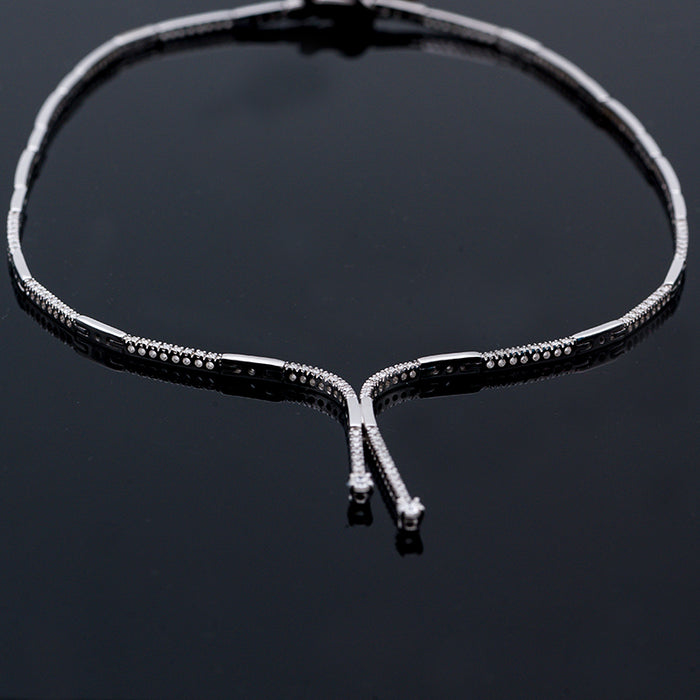 RE CARLO-GIROCOLLO DONNA ORO BIANCO 18 CARATI-DIAMANTI NATURALI