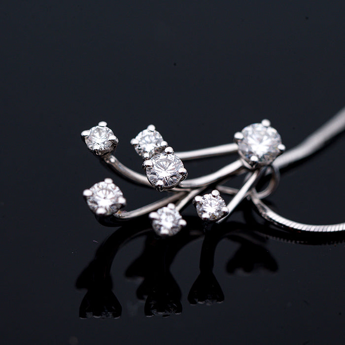 RE CARLO -GIROCOLLO DONNA -ORO BIANCO 18 CARATI-DIAMANTI NATURALI