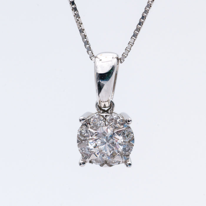 DAVITE E DELUCCHI-GIROCOLLO DONNA -ORO BIANCO 18 CARATI-DIAMANTI NATURALI