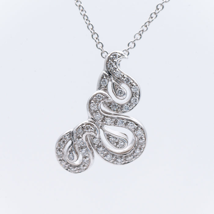 RE CARLO-GIROCOLLO ORO BIANCO ORO 18 CARATI-DIAMANTI NATURALI