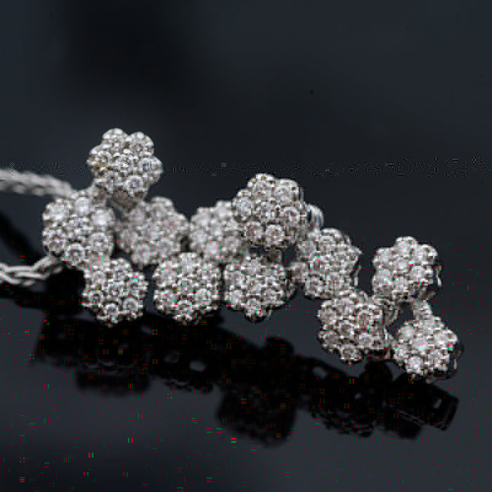 RE CARLO-GIROCOLLO DONNA -ORO BIANCO 18 CARATI-DIAMANTI NATURALI